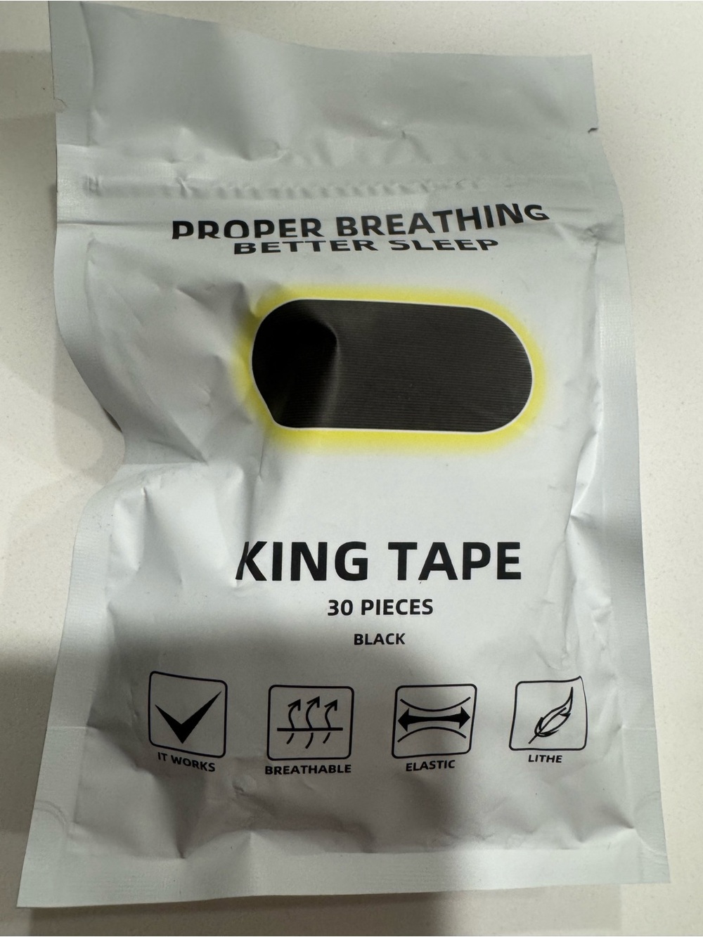 KING TAPE Black Breathable Tape - 30 Pieces